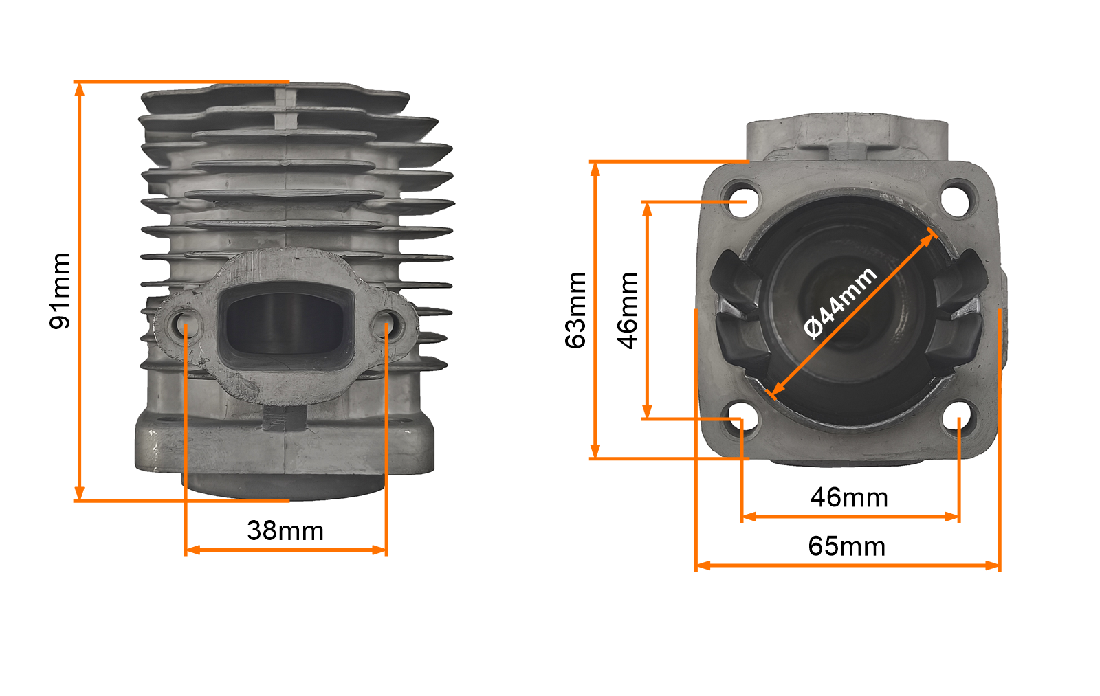 CYLINDER POCKET BIKE 60CCM (44mm) (sw.12mm) KPL.+ ŚWIECA