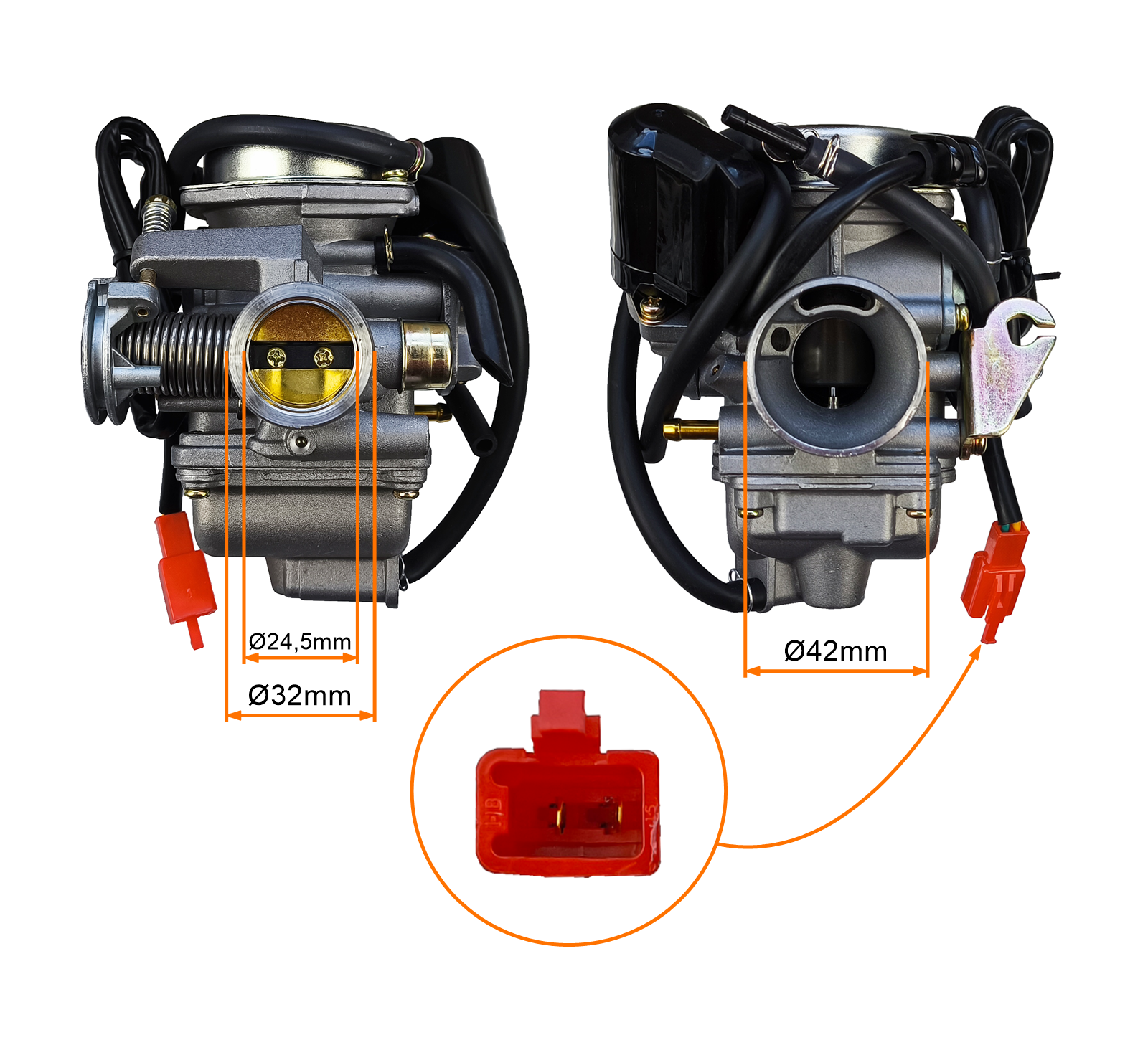 GAŹNIK GY6 125 / 150 ccm 152QMI/157QMJ ATV 150/200 PD24J